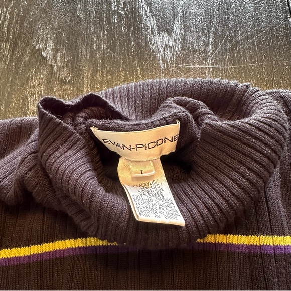 Retro Evan Picone Blue Striped Colorful Pride LGBT Sweater - Picture 7 of 9